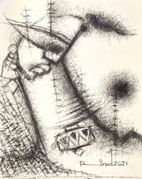 A. S. Rind, 22 x 28 Inch, Charcoal On Paper, Figurative Painting, AC-ASR-737